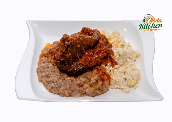 Egbo + Ewa + Pepper Sauce + Peppered Panla Kika + Peppered Ponmo + Peppered Beef