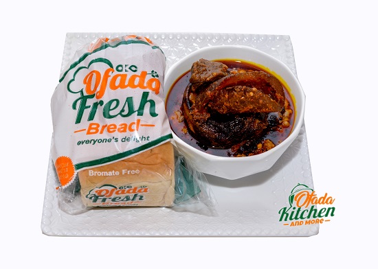Ewa Aganyin & Sauce, Bread, Peppered Beef, Peppered Ponmo, Panla Kika