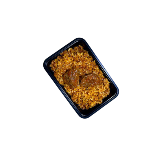 Jollof Rice + Peppered Beef