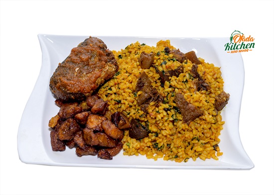 Native Rice & Plantain with Peppered Fried Fish