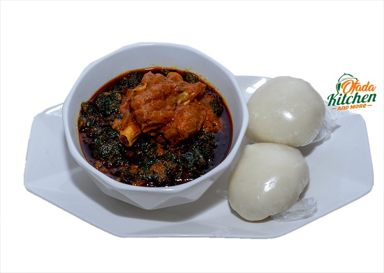 Pounded Yam with Efo Riro & Stewed Beef