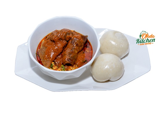 Pounded Yam with Egusi, Assorted & Stewed Beef
